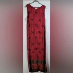 Vintage Teddy Maxi Dress Size S/M Boho Festival Hippie Rayon Vacation Artsy